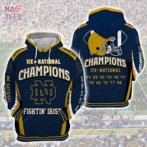 Notre Dame Nfl Football Anniversary 3d Hoodie For Men For Women