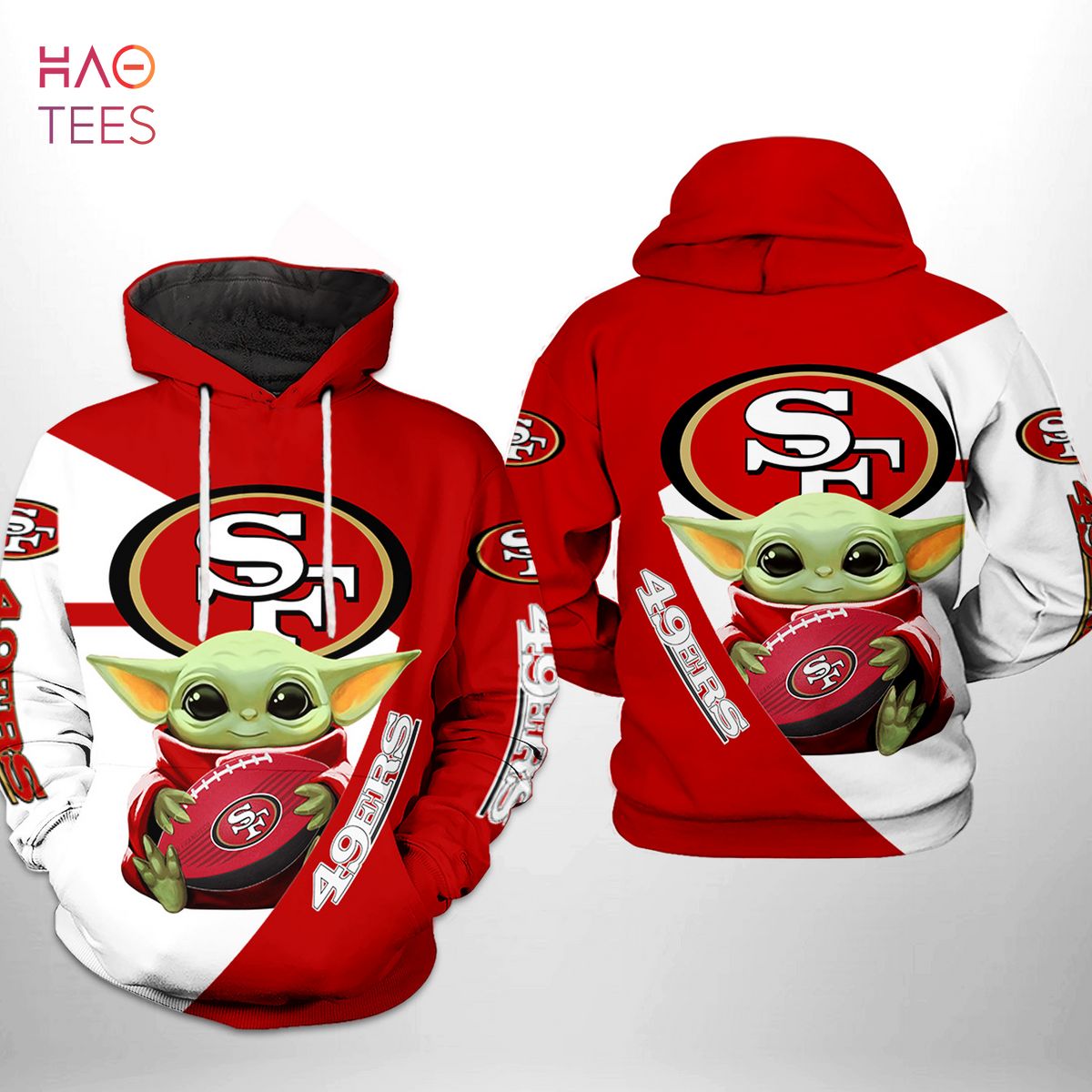 San Francisco 49ers NFL Baby Yoda Team 3D Printed Hoodie