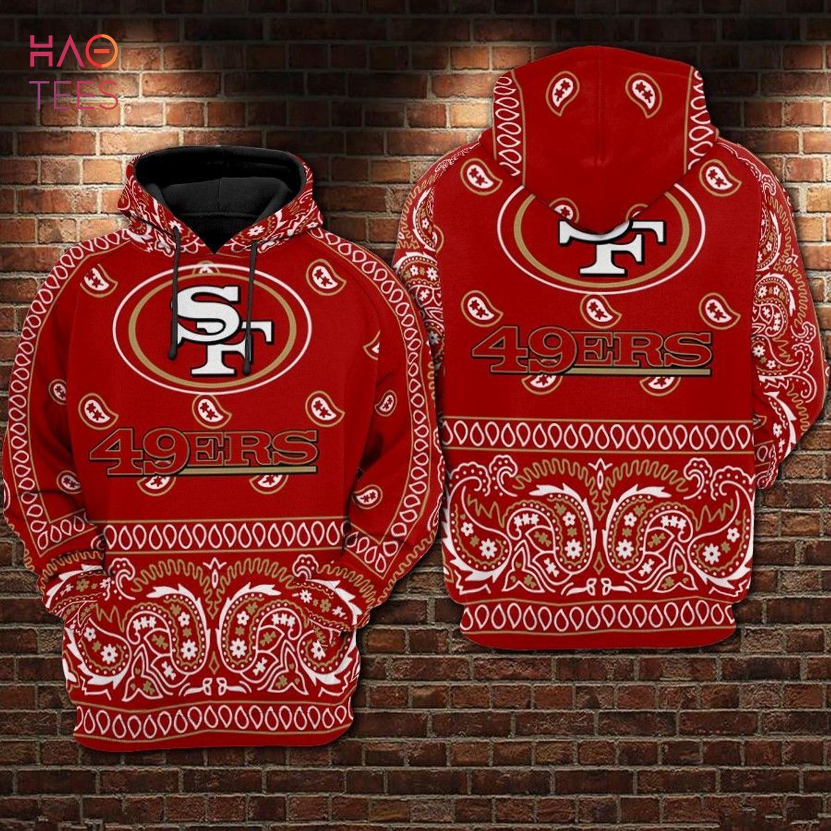 San Francisco 49Ers Nfl Football Red 3D Hoodie