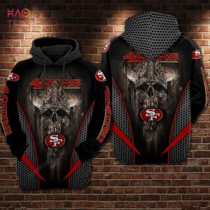 San Francisco 49ers Nfl Football Warrior Skull Head 3d Hoodie