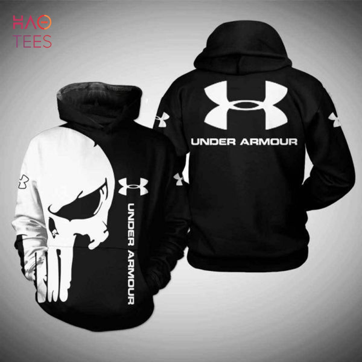 Under Armour Punisher Skull Black All Over Printed 3D Hoodie Luxury Store