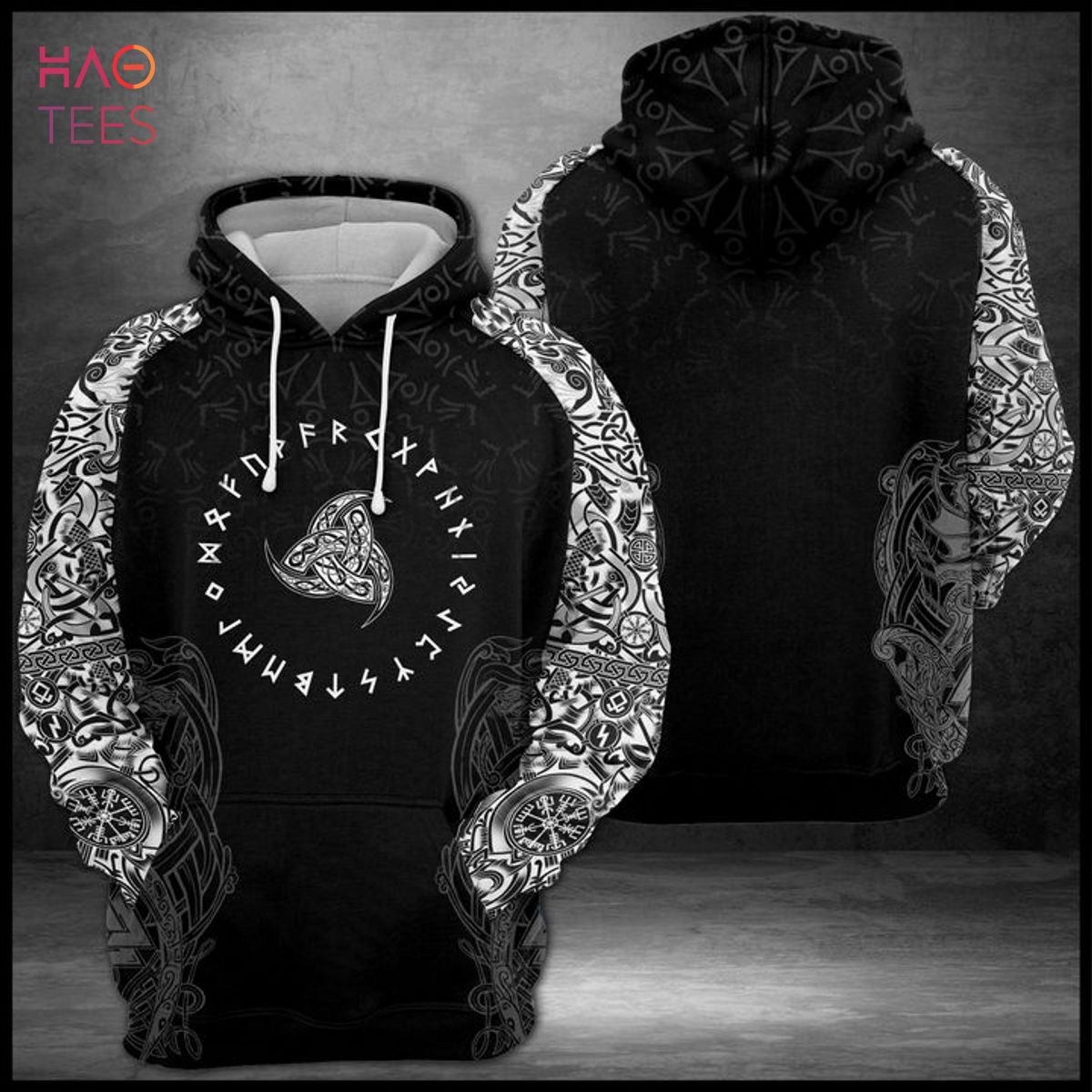 Viking Symbol Odin Horn 3D Printed Hoodie Viking Symbol Odin Horn 3D Printed Hoodie