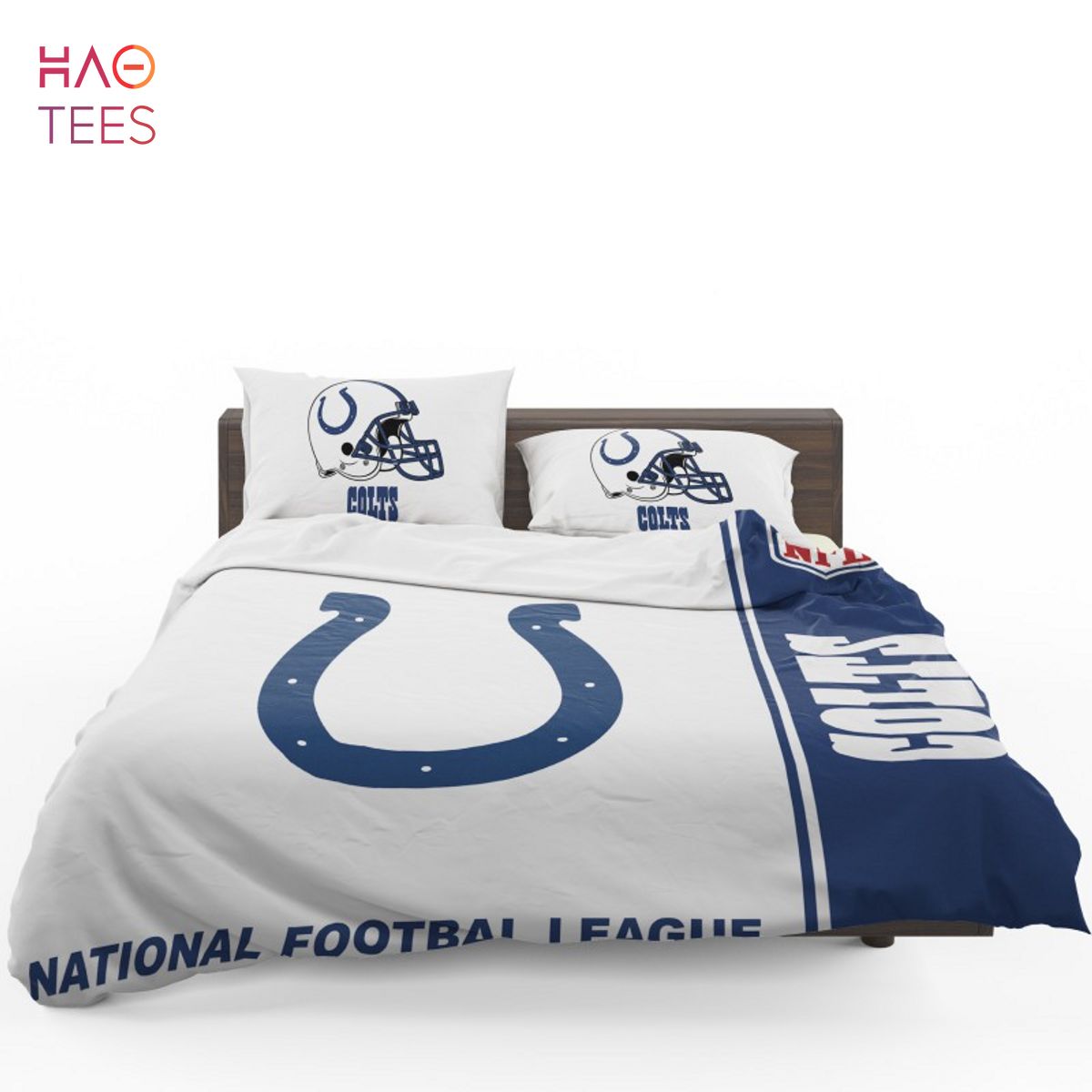 BEST NFL Indianapolis Colts Duvet Cover and Pillowcase Set Bedding Set