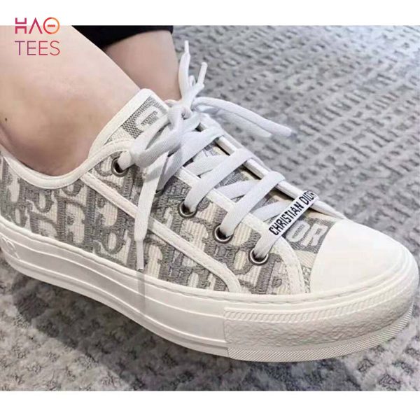 [TRENDDING] Dior Women Walk_n_Dior Sneaker Gray Dior Oblique Embroidered Cotton