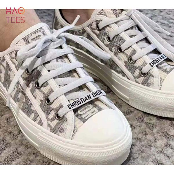 [TRENDDING] Dior Women Walk_n_Dior Sneaker Gray Dior Oblique Embroidered Cotton
