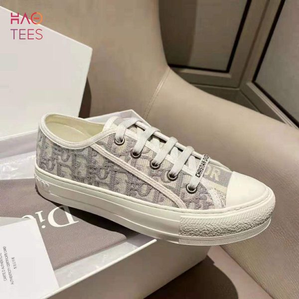 [TRENDDING] Dior Women Walk_n_Dior Sneaker Gray Dior Oblique Embroidered Cotton