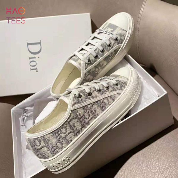 [TRENDDING] Dior Women Walk_n_Dior Sneaker Gray Dior Oblique Embroidered Cotton