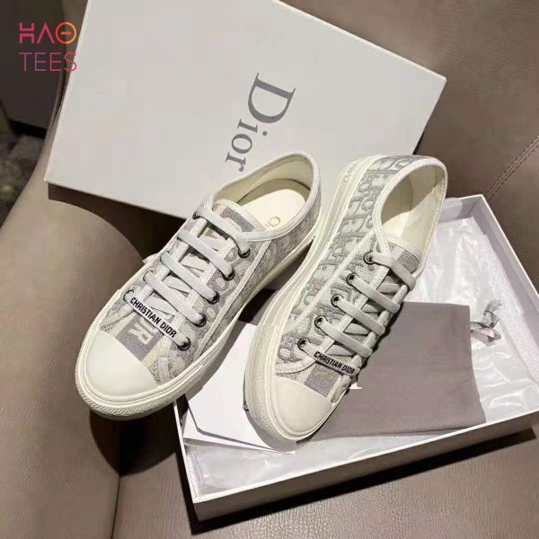 [TRENDDING] Dior Women Walk_n_Dior Sneaker Gray Dior Oblique Embroidered Cotton