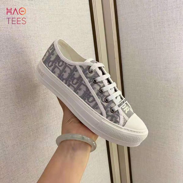 [TRENDDING] Dior Women Walk_n_Dior Sneaker Gray Dior Oblique Embroidered Cotton