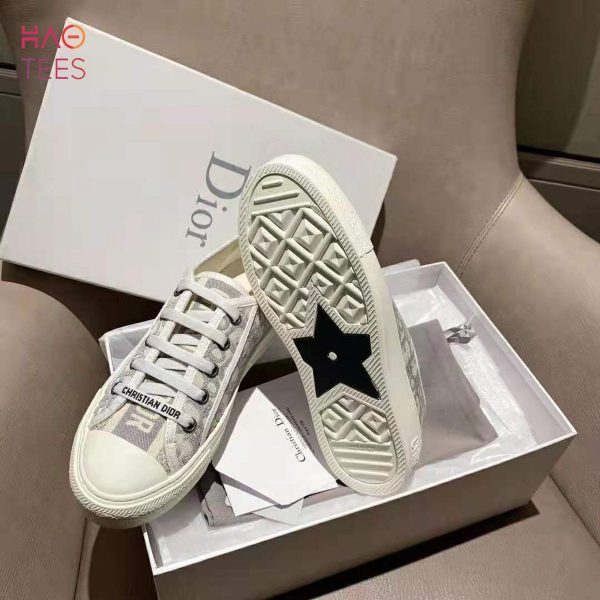 [TRENDDING] Dior Women Walk_n_Dior Sneaker Gray Dior Oblique Embroidered Cotton