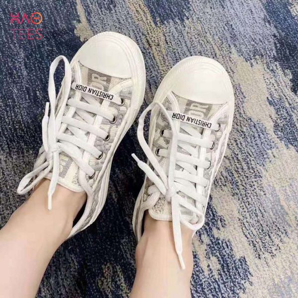 [TRENDDING] Dior Women Walk_n_Dior Sneaker Gray Dior Oblique Embroidered Cotton