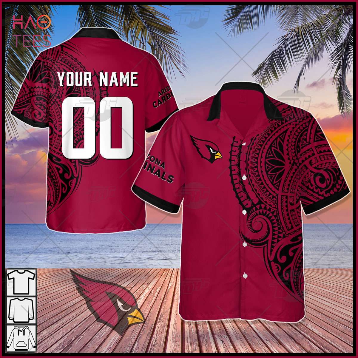 Personalized Arizona Cardinals Mascot NFL Baseball Jersey - T