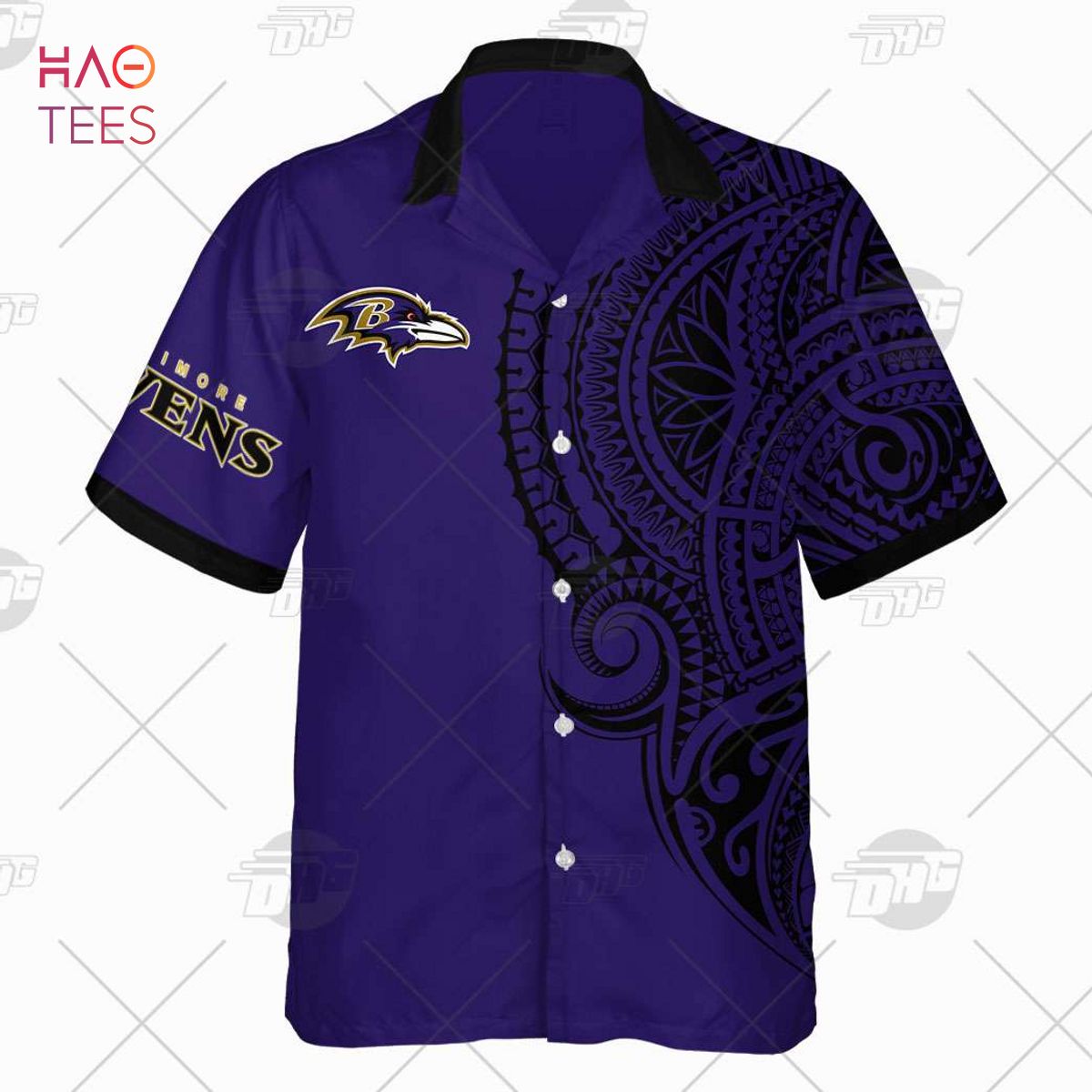 Personalize NFL Baltimore Ravens Polynesian Tattoo Design Hawaiian Shirt Personalize NFL Baltimore Ravens Polynesian Tattoo Design Hawaiian Shirt