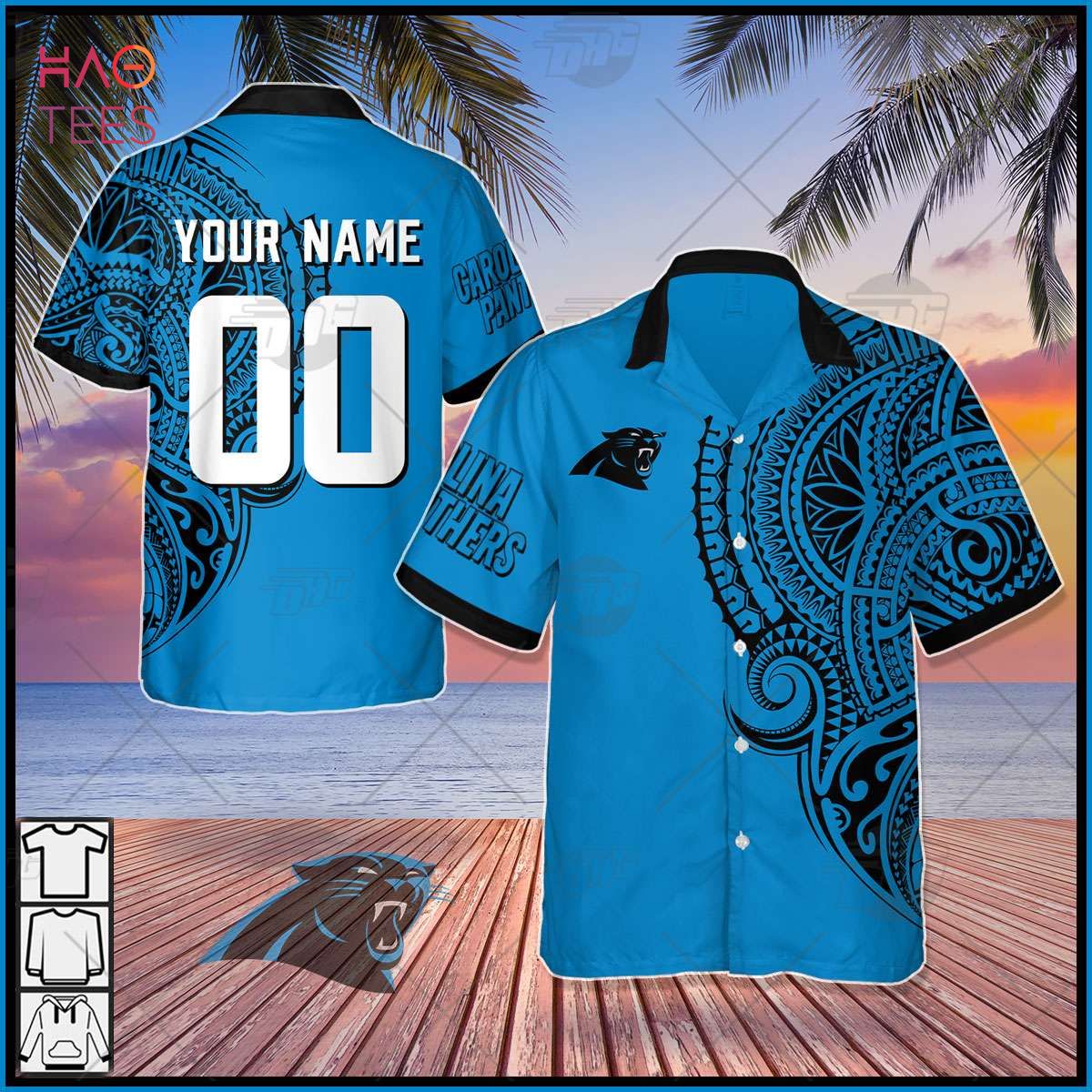 Personalize NFL Carolina Panthers Polynesian Tattoo Design