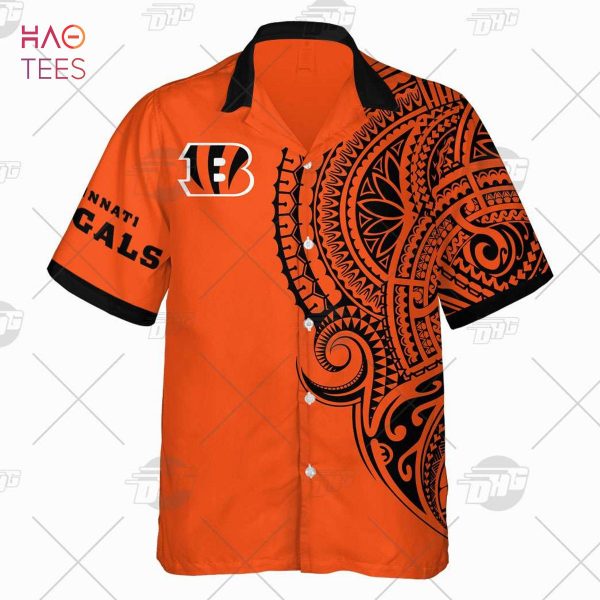 Personalize NFL Cincinnati Bengals Polynesian Tattoo Design Hawaiian Shirt