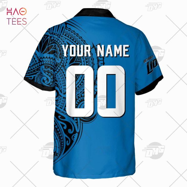 Personalize NFL Detroit Lions Polynesian Tattoo Design Hawaiian Shirt