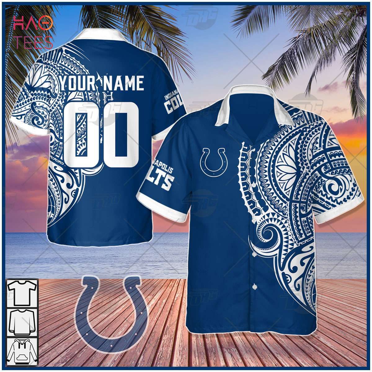 Indianapolis Colts Go Colts Custom Name Baseball Jersey