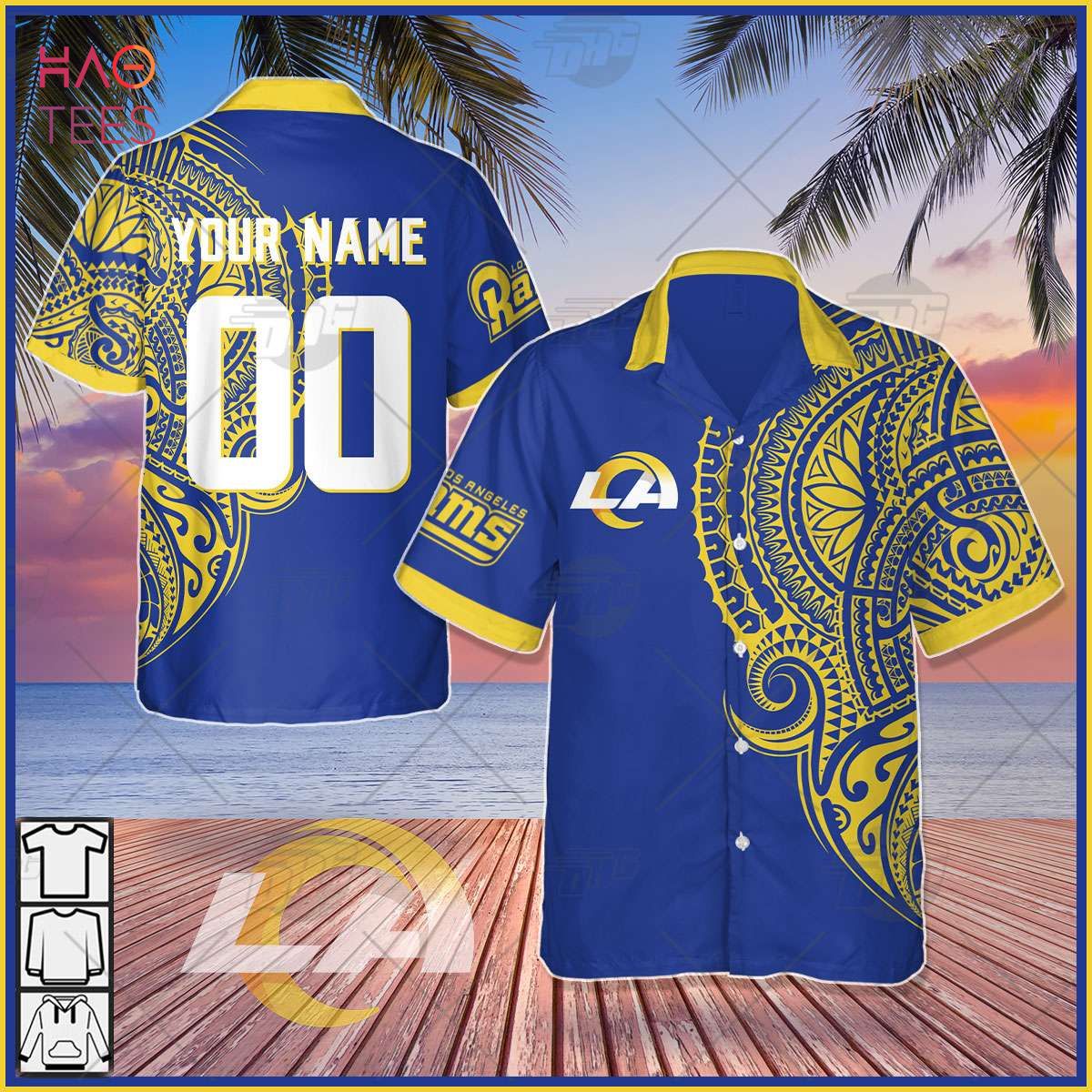 Los Angeles Rams American Flag Logo Hawaiian Shirt Vacation Gift