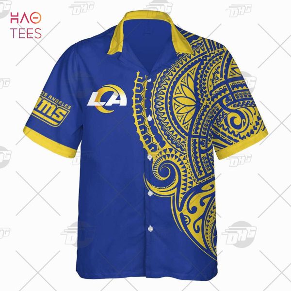 Personalize NFL Los Angeles Rams Polynesian Tattoo Design Hawaiian Shirt