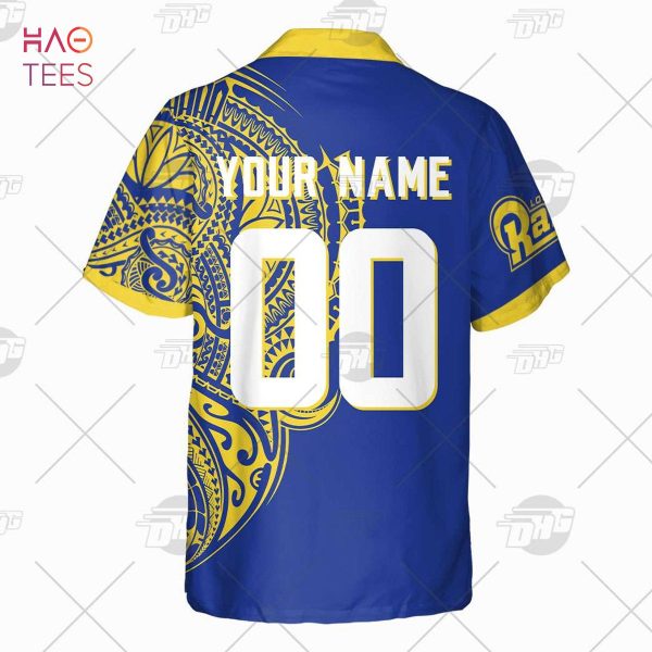 Personalize NFL Los Angeles Rams Polynesian Tattoo Design Hawaiian Shirt