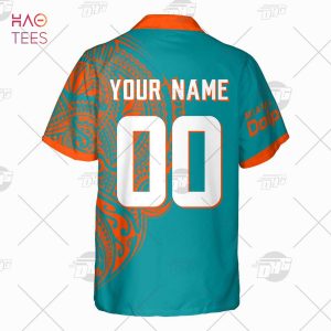 NFL Miami Dolphins with Orange Louis Vuitton Logo Turquoise Hawaiian Shirt  - Owl Fashion Shop