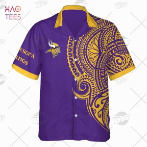 Personalize NFL Minnesota Vikings Polynesian Tattoo Design Hawaiian Shirt
