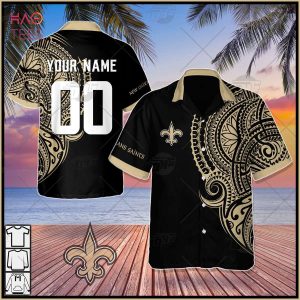 Personalize NFL New Orleans Saints Polynesian Tattoo Design Hawaiian Shirt