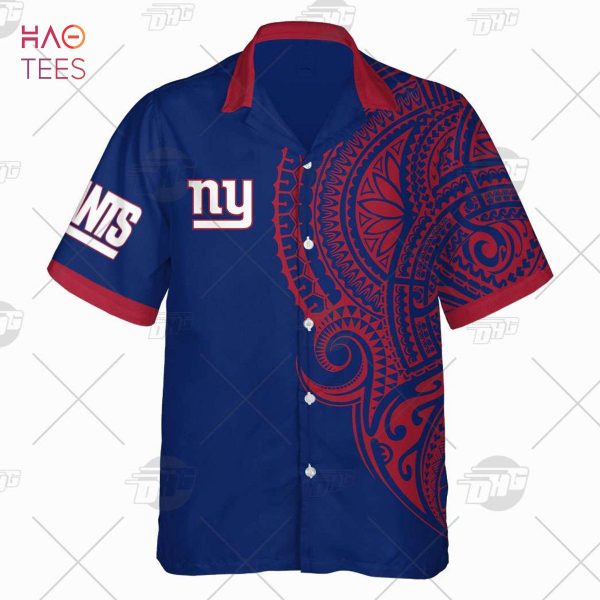 Personalize NFL New York Giants Polynesian Tattoo Design Hawaiian Shirt