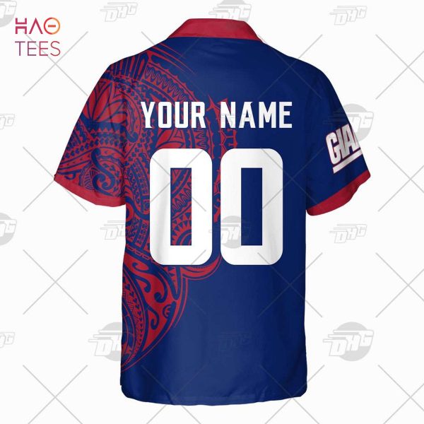 Personalize NFL New York Giants Polynesian Tattoo Design Hawaiian Shirt