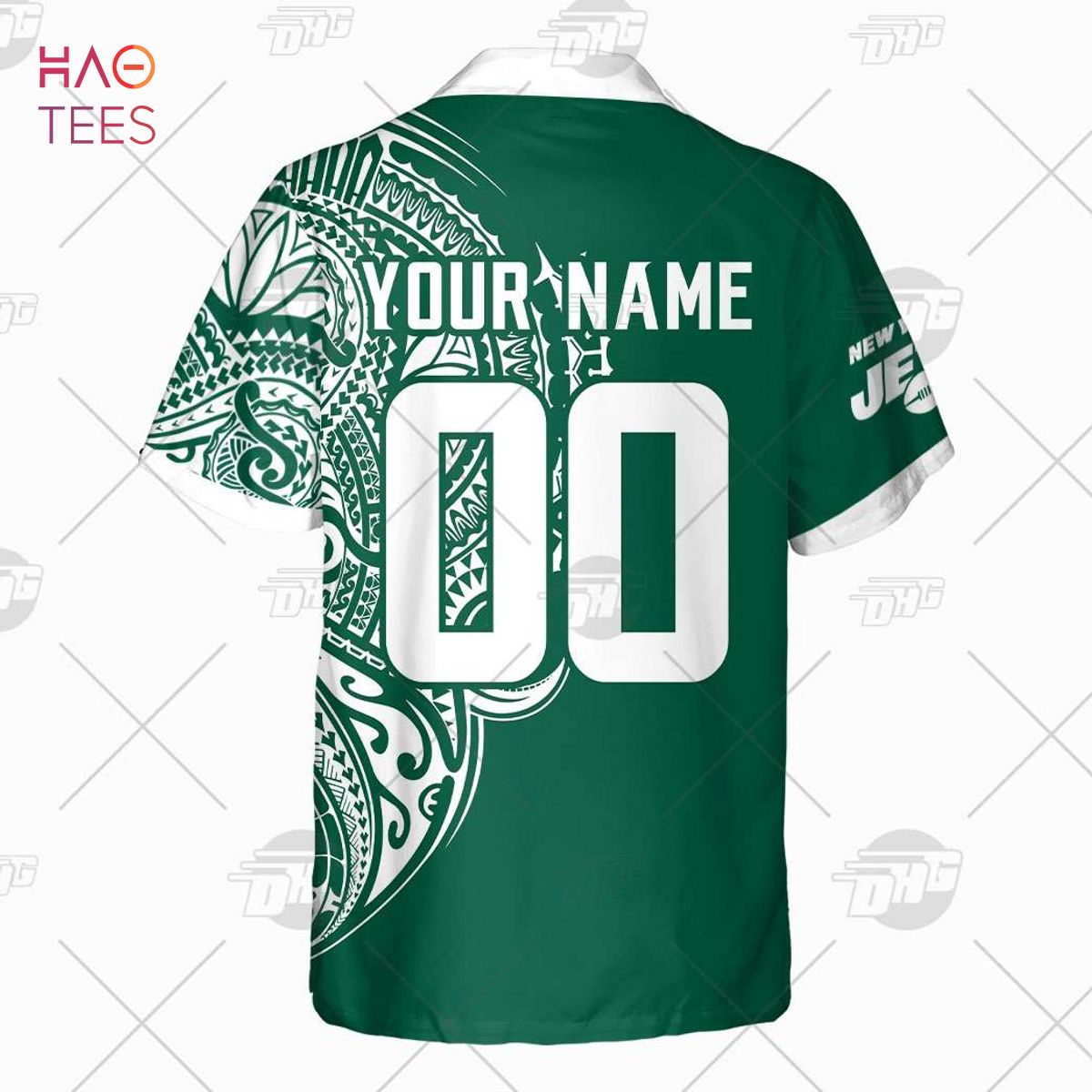 Personalize NFL New York Jets Polynesian Tattoo Design Hawaiian Shirt