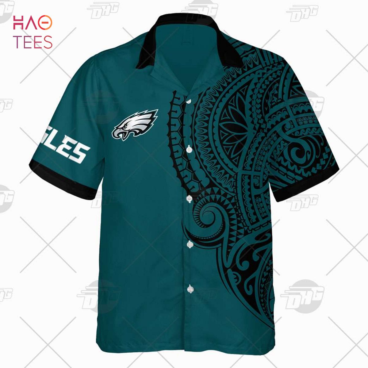 Personalize NFL Philadelphia Eagles Polynesian Tattoo Design Hawaiian Shirt