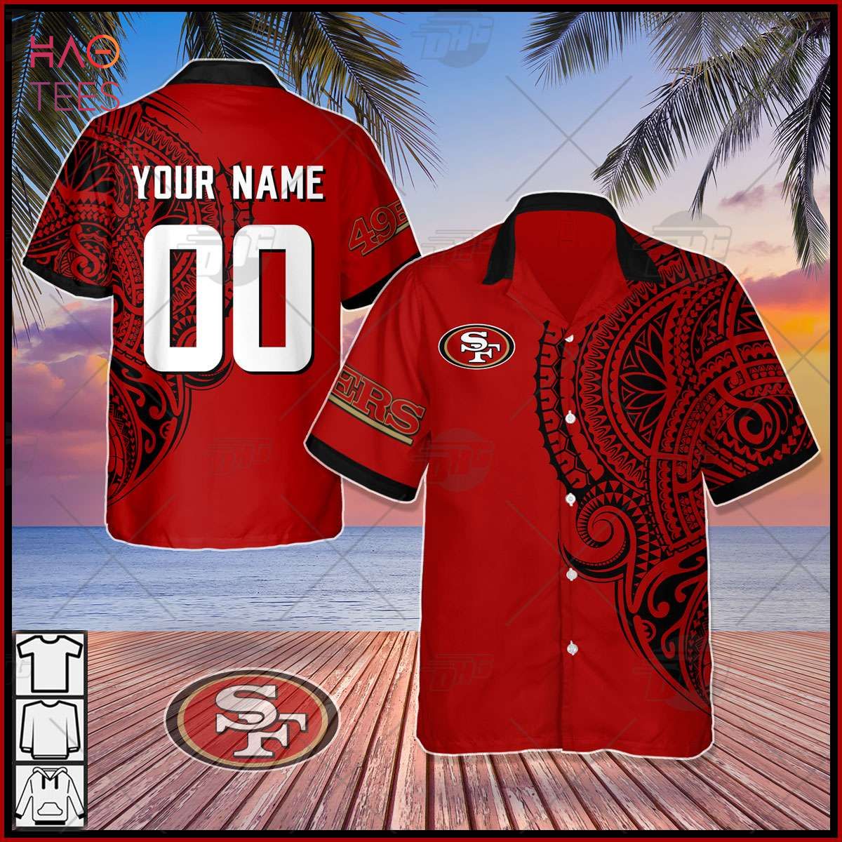 Personalize NFL San Francisco 49ers Polynesian Tattoo Design