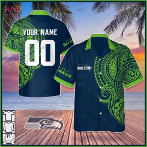 Personalize NFL Seattle Seahawks Polynesian Tattoo Design Hawaiian Shirt