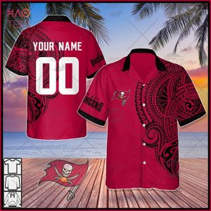 Personalize NFL Tampa Bay Buccaneers Polynesian Tattoo Design Hawaiian Shirt