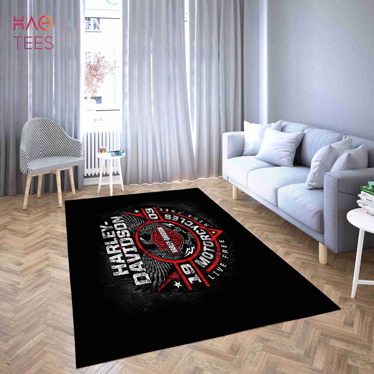 BEST Harley Davidson Logo Living Room Rug Carpet