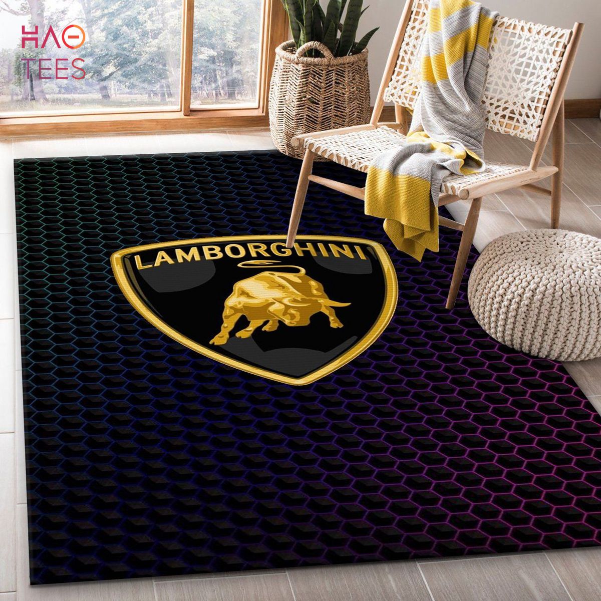 Supreme Lamborghini V4 Area Rug Bedroom Rug US Gift Decor