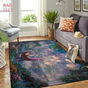 BEST Rapunzel And Flynn Rider By The River Disney Living Room Area Rug Carpet, Bedroom Rug, Home Decor