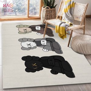 BEST Sitting Kaws Figurines Area Rug Living Room Rug Family Gift US Decor