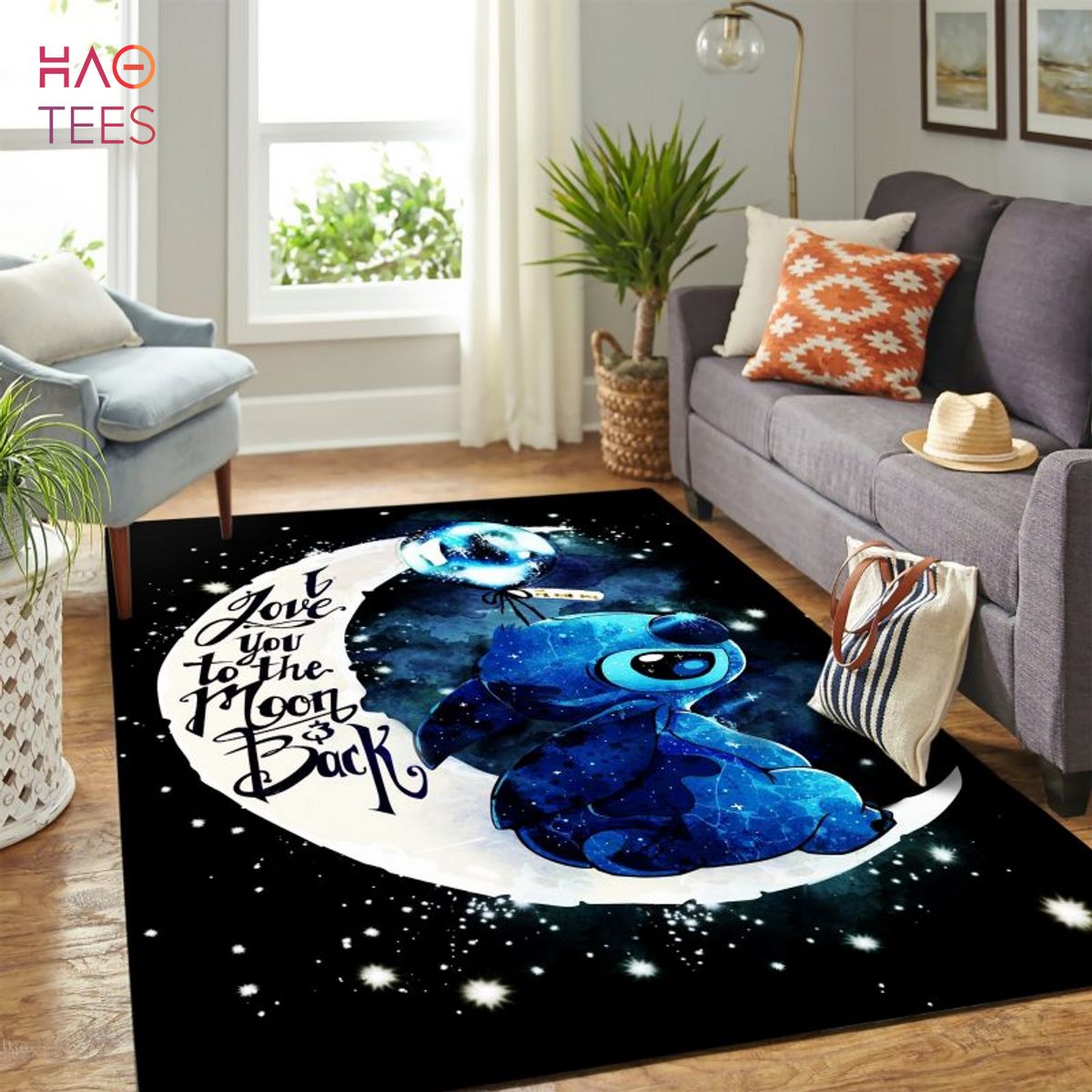 BEST Stitch Moon And Back Cute Carpet Floor Area Rug