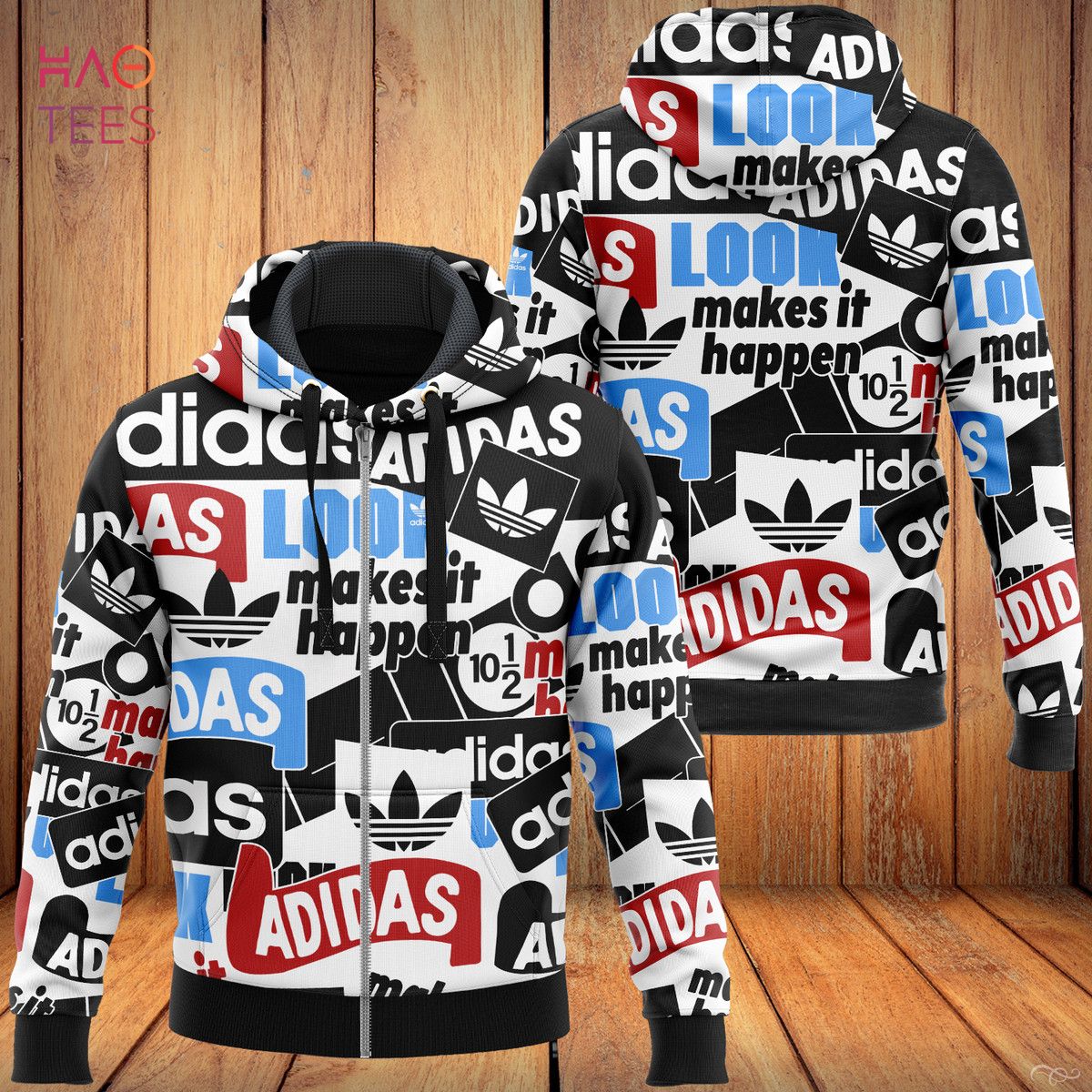 AVAILABLE Adidas Full Printing Pattern Luxury Hoodie Limited Edition