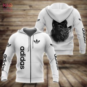 AVAILABLE Adidas Full White Color Mix Pattern 3D Hoodie Limited Edition