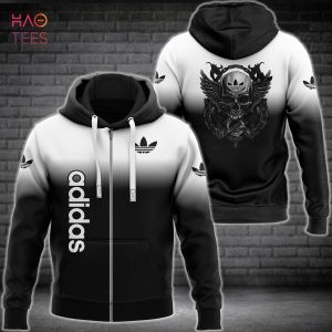 BEST Adidas Ombre Black White Luxury Hoodie Limited Edition