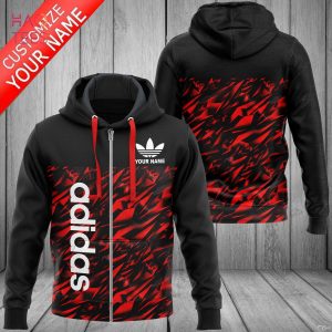 BEST Adidas Red Mix Black Luxury Hoodie Limited Edition