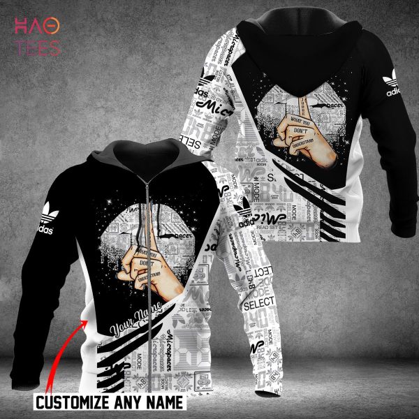 BEST Adidas White And Black Luxury Hoodie POD Design