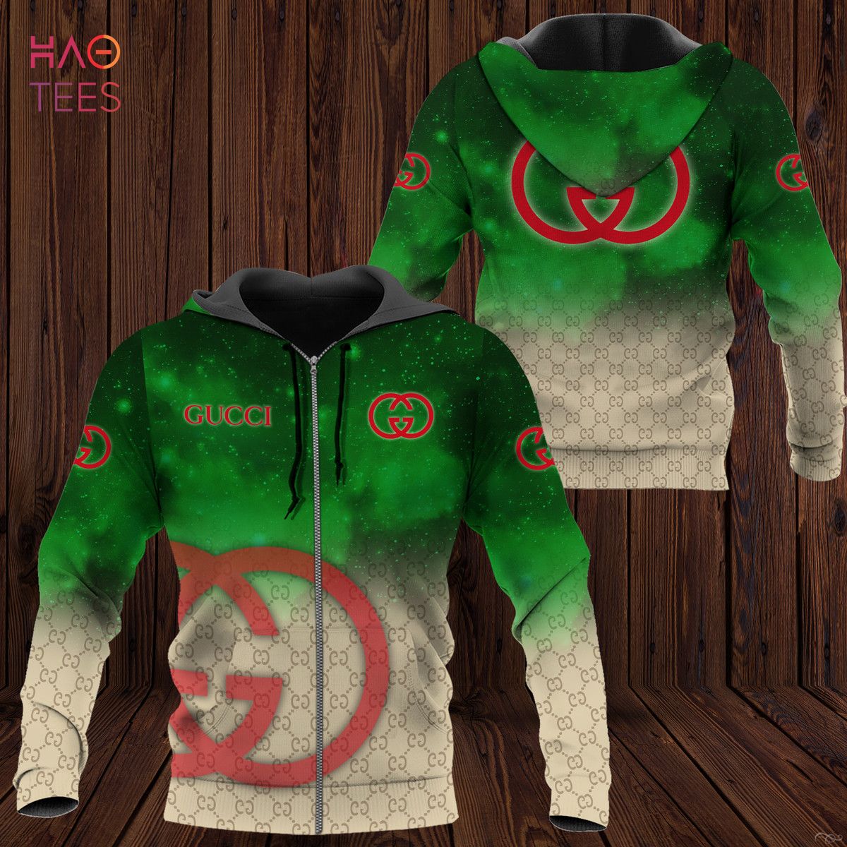 BEST Gucci Brown Mix Green Luxury 3D Hoodie Limited Edition Luxury Store