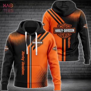 BEST Harley Davidson Black Mix Orange Luxury Hoodie Limited Edition