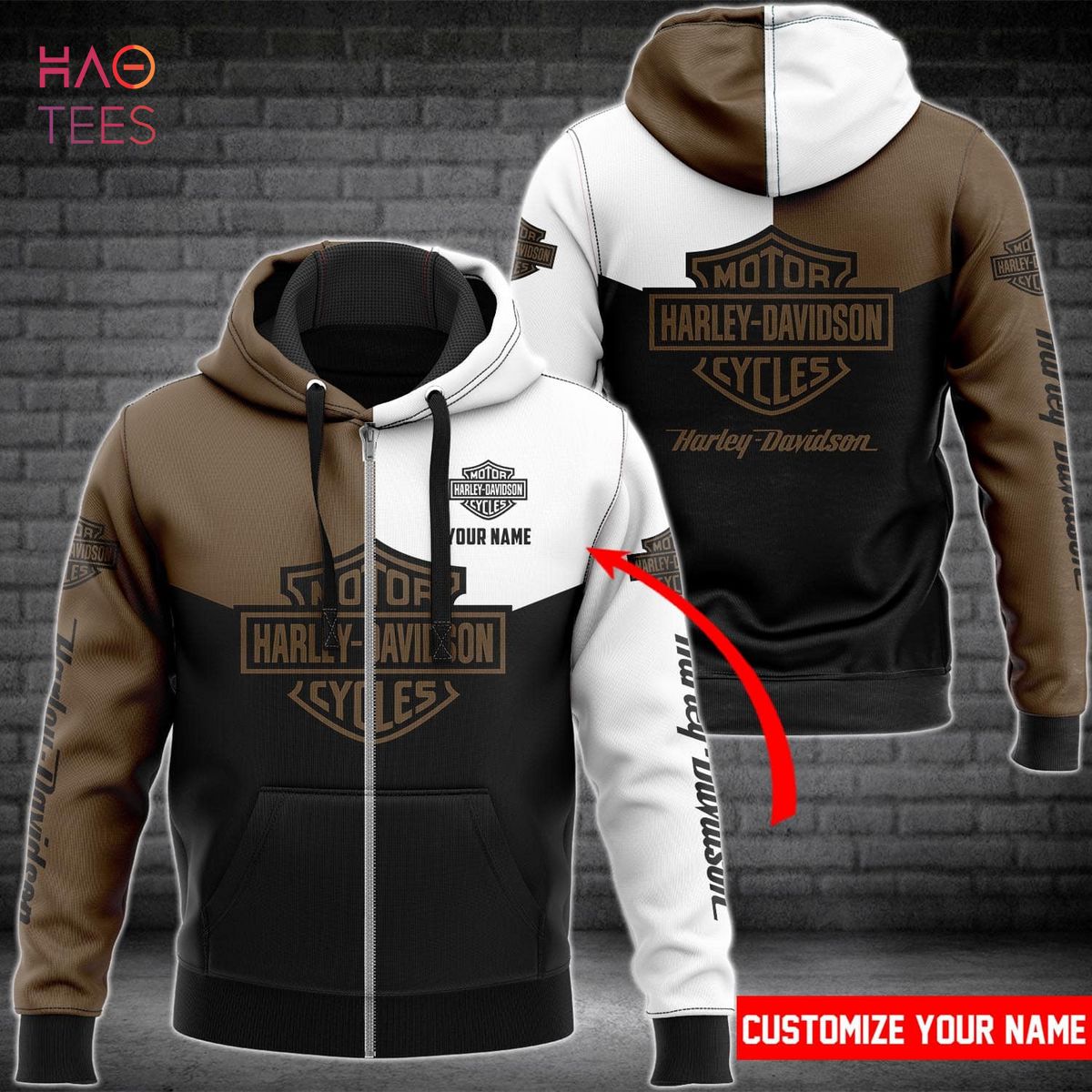 BEST Harley Davidson White Black Brown Luxury Hoodie Limited Edition Luxury Store