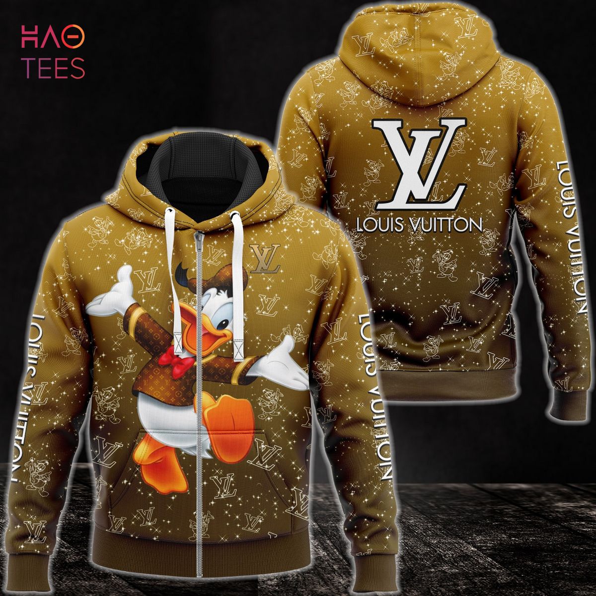 BEST Louis Vuitton Ombre Gold Luxury 3D Hoodie Limited Edition Luxury Store