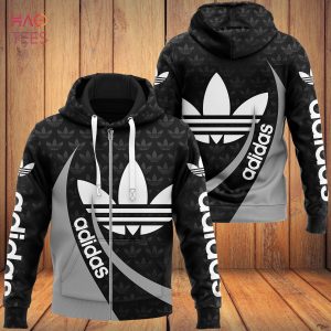 HOT Adidas Dark Grey Black Luxury Brand 3D Hoodie Limited Edition