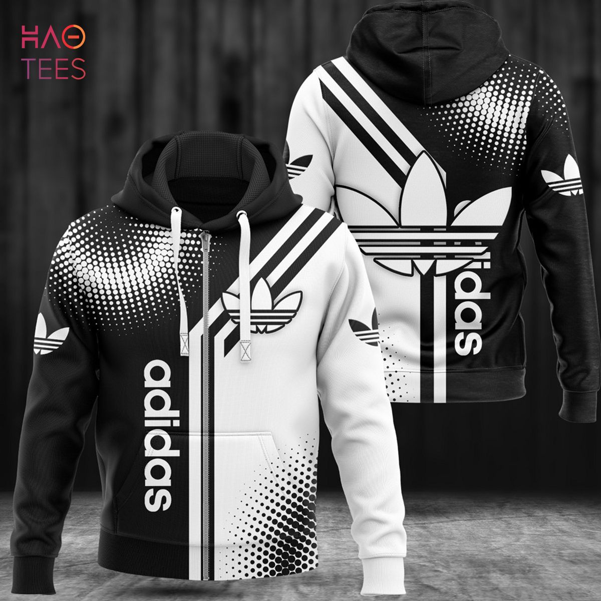 HOT Adidas Round Pattern Luxury Brand 3D Hoodie Limited Edition Luxury Store